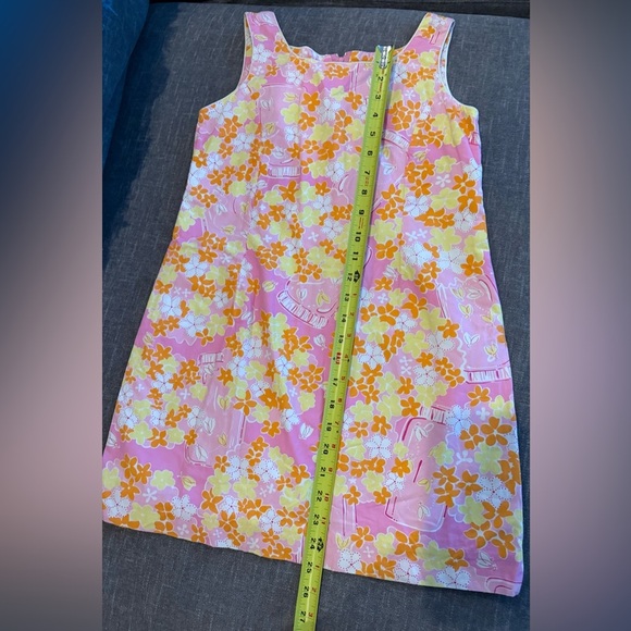 Lilly Pulitzer Fireflies Pink and Orange Floral Sleeveless Dress Kids 10 - Picture 5 of 9